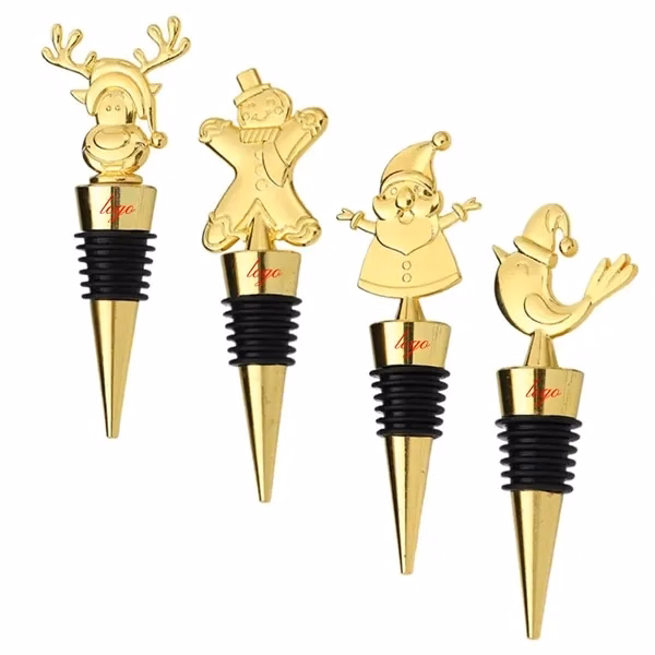 Custom Silicone Wine Bottle Stoppers 4.3 Inch — Holiday Barware Gift