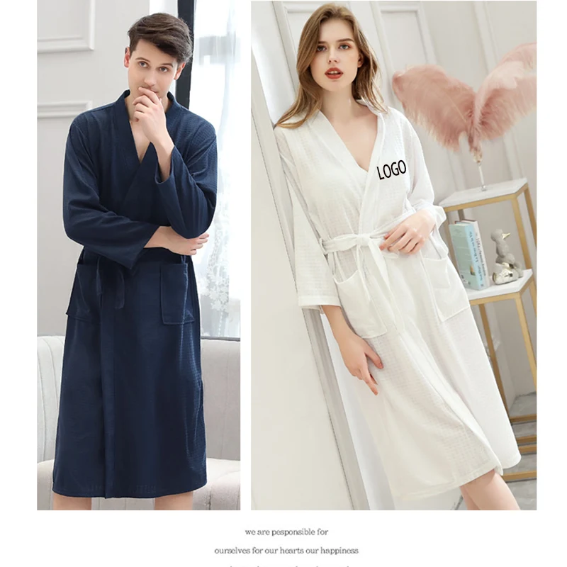 Women Men Waffle Bathrobes for Spring Summer 1