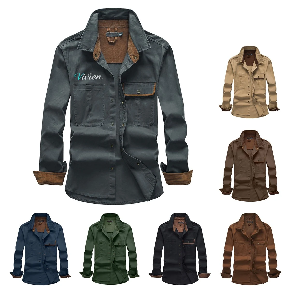 Men Corduroy Work Shirt 1