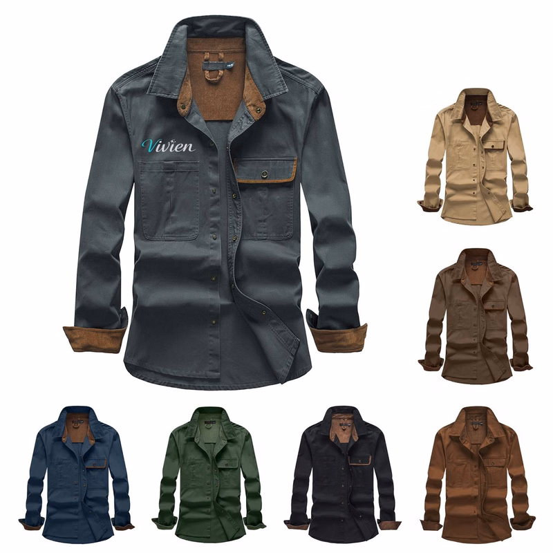 Men Corduroy Work Shirt