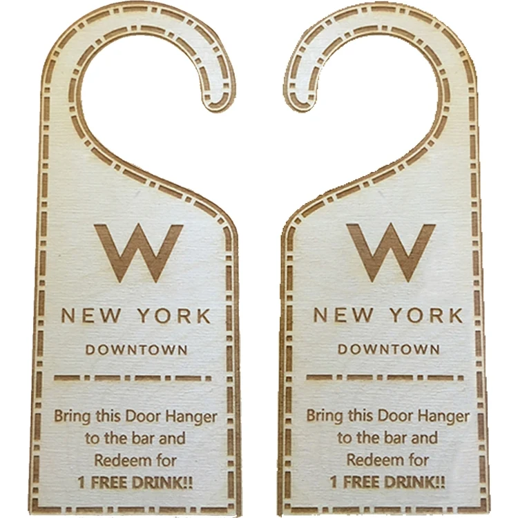 Custom Wood Door Hangers: 2 sided 1