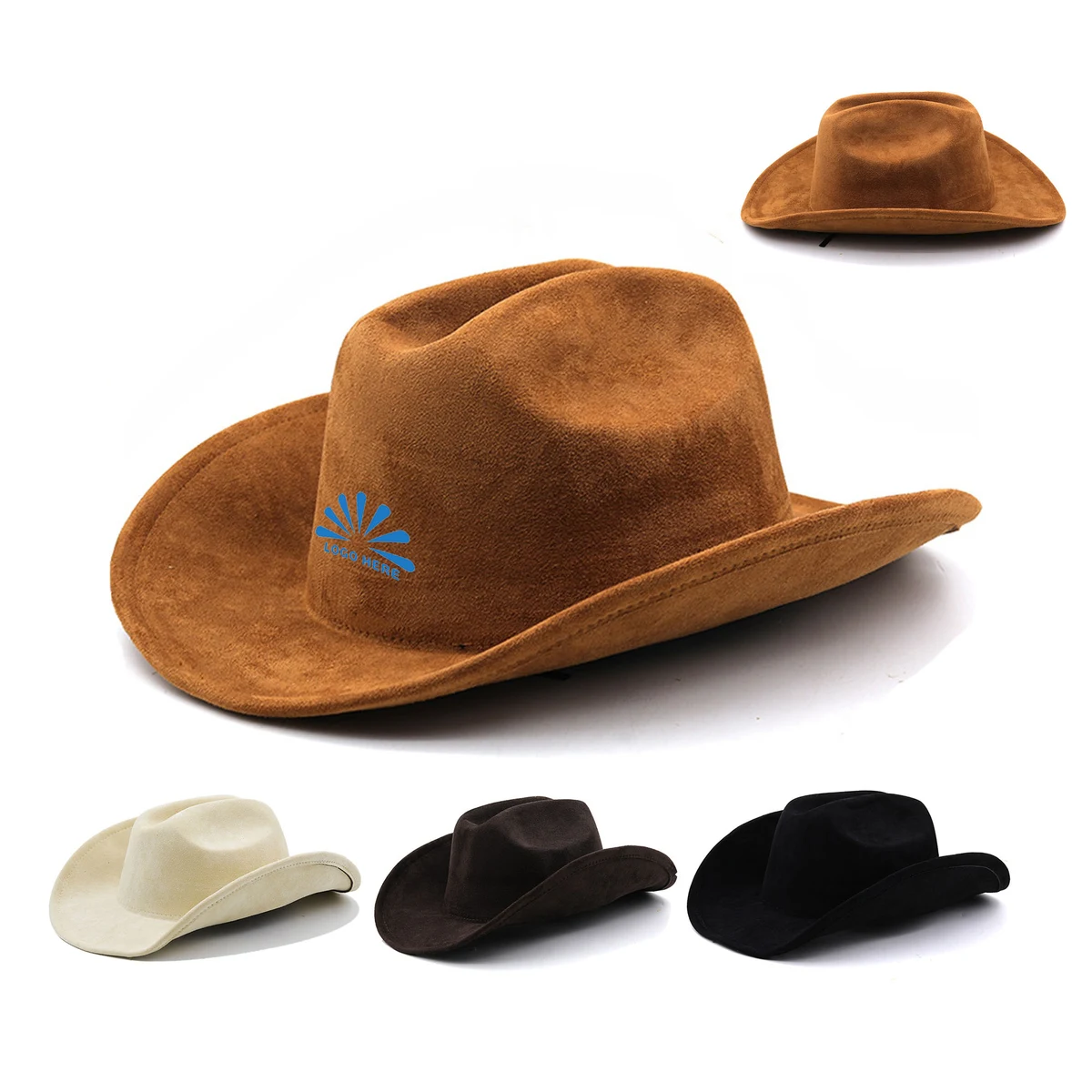 Custom logo suede cowboy hat 1