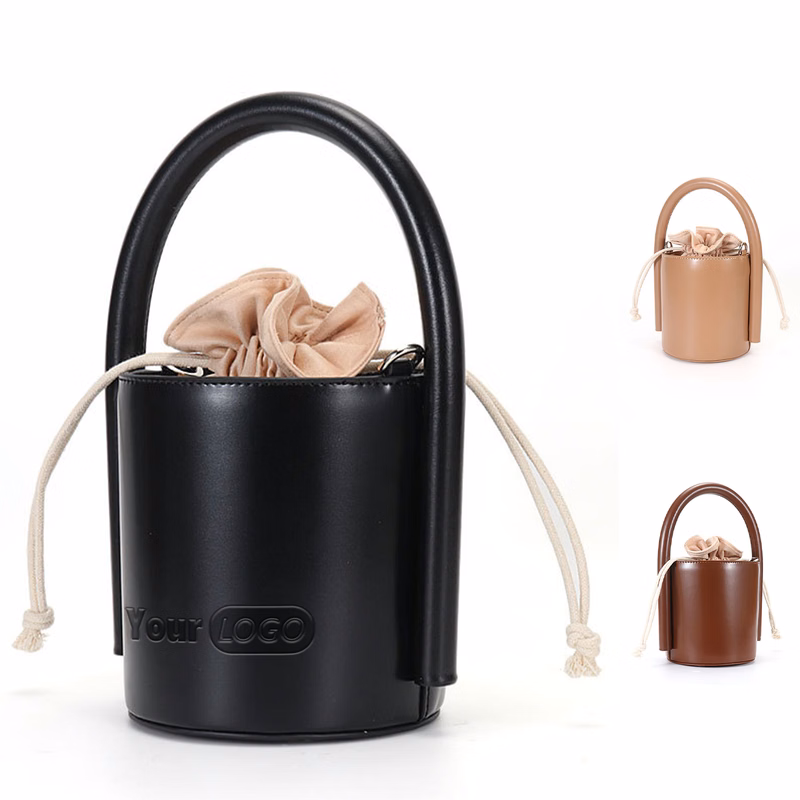 Genuine Leather Cylinder cross-body carry-on bag