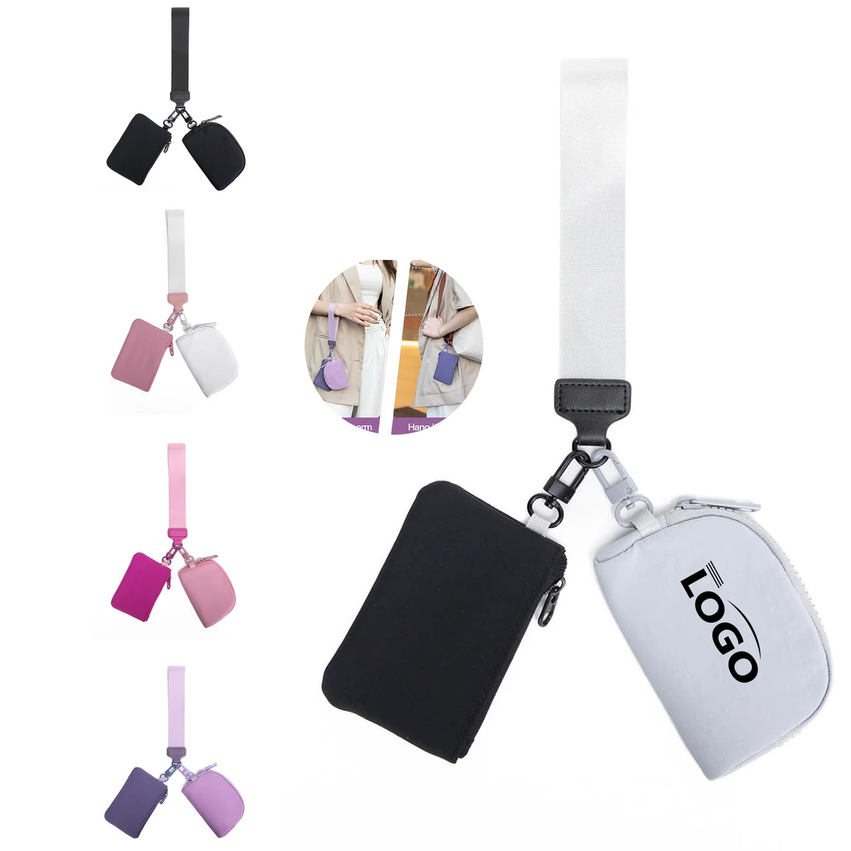 Small Nylon Wrist Bag for Cash and Cards 1