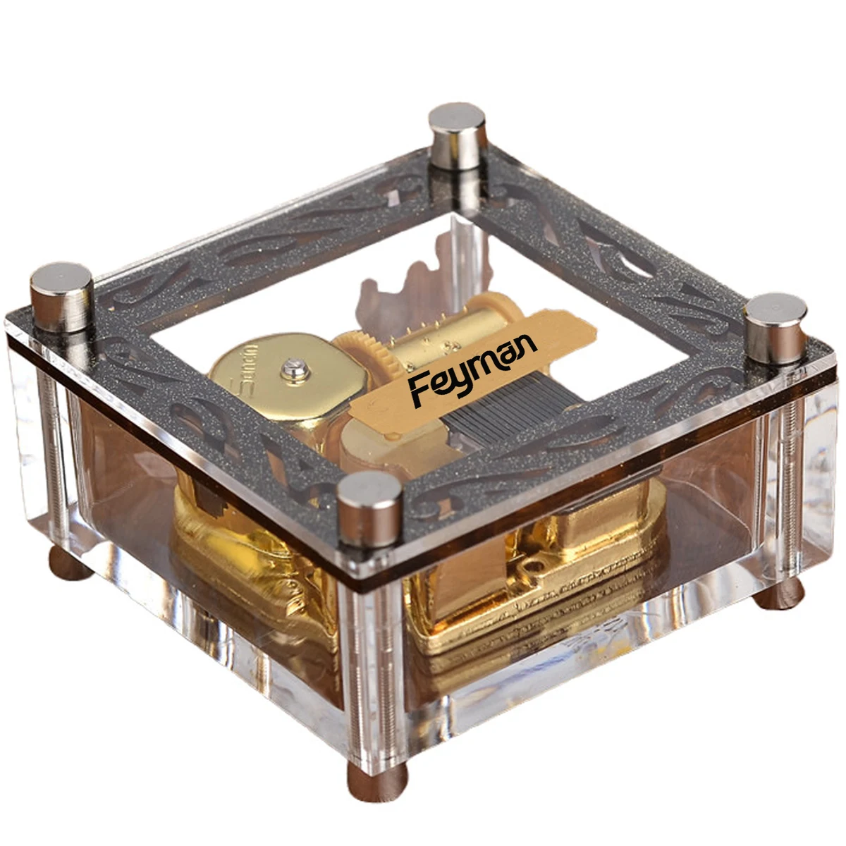 Mini Acrylic Hand Crank Music Box 1