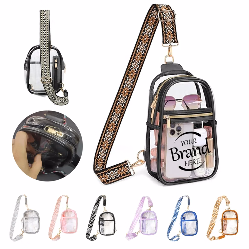 Pvc Jacquard Shoulder Strap Crossbody Bag