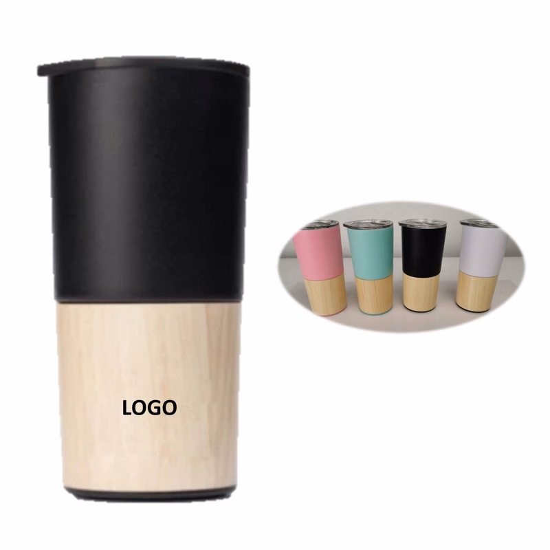 Creative Portable Bamboo Cover 18 Oz. Car Tumbler