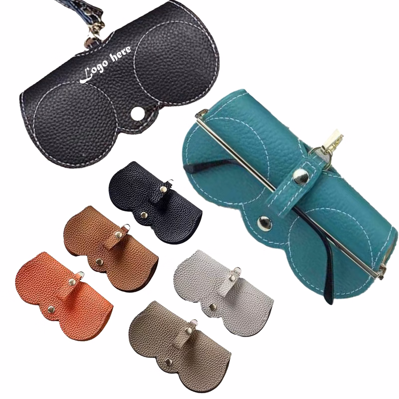 Soft Leather Sunglasses Fashionable Case Portable Pouch Clip
