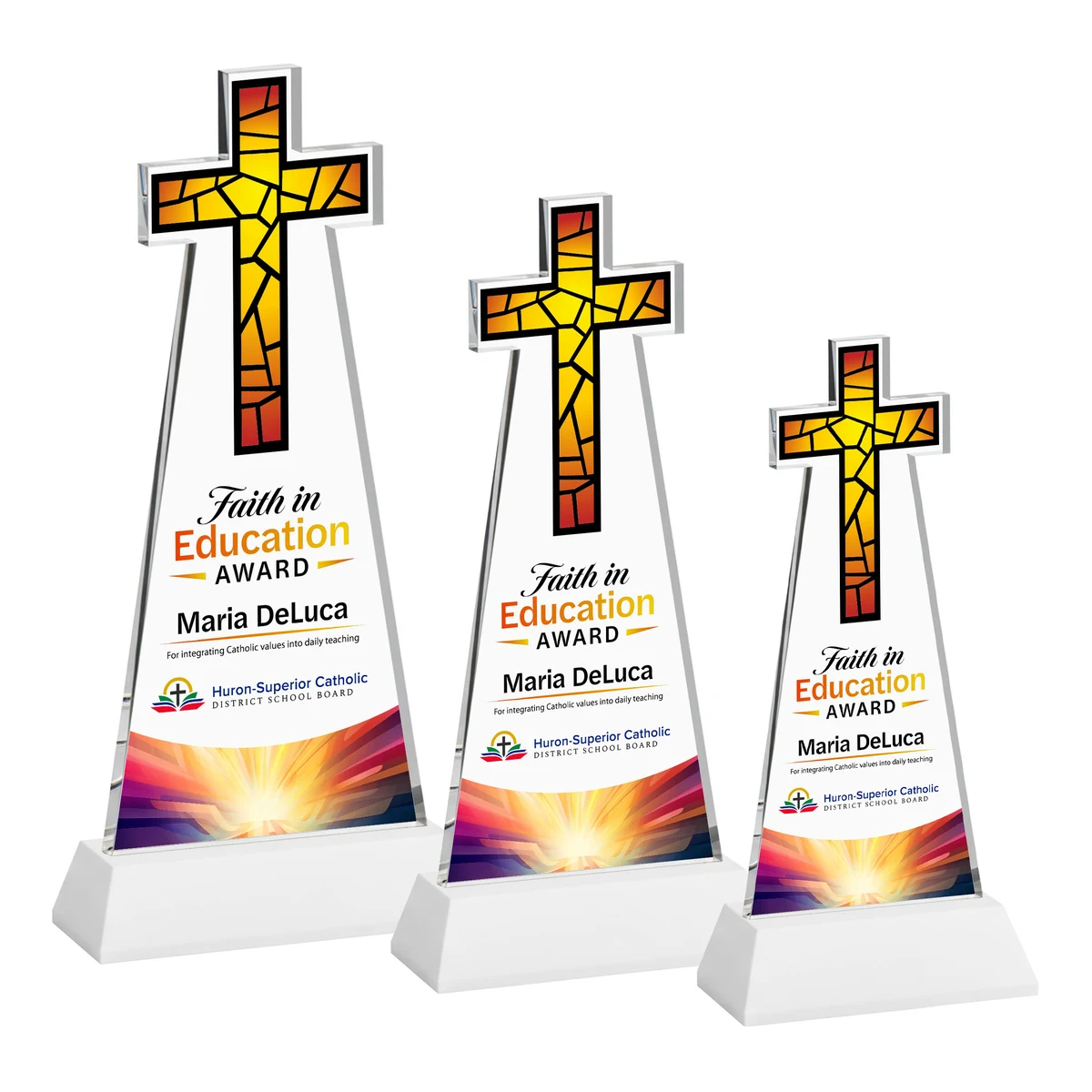 Cross VividPrint™ Award on Hartford Base - White 1