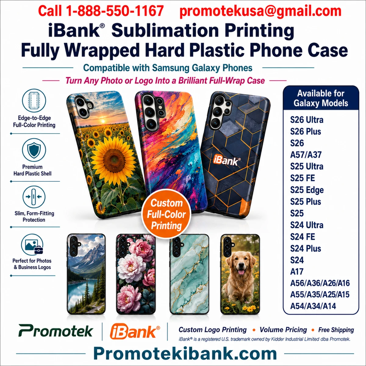 iBank ® Sublimation Printing Full-Wrap Hard Plastic Phone Case compatible with Samsung Galaxy Phones 1