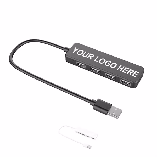 Custom 4 Port USB 2.0 Expansion Hub with LED Indicator — Tech Promotional