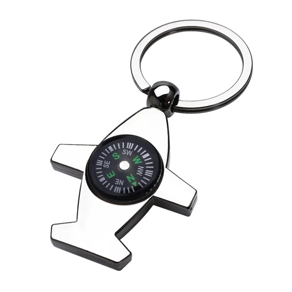 Custom Metal Airplane Compass Keychain — Functional Travel Promo for Aviation Brands 1