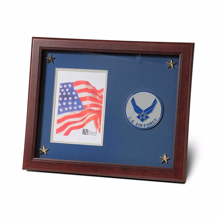 Aim High Air Force Medallion 5-Inch by 7-Inch Picture Frame with Stars