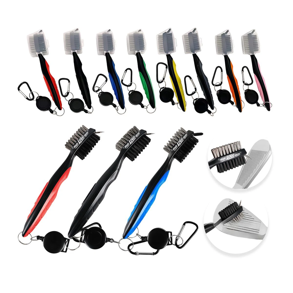 Golf Club Cleaning Brush Dual Bristle Groove Tool 1