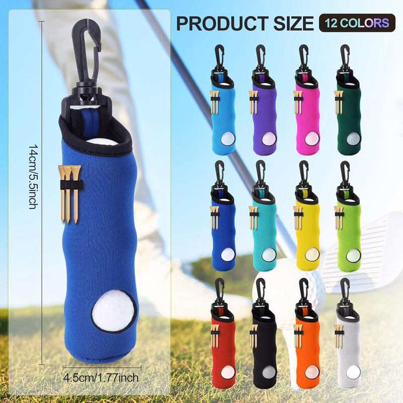 Neoprene Golf Ball Pouch Ball & Tee Holder