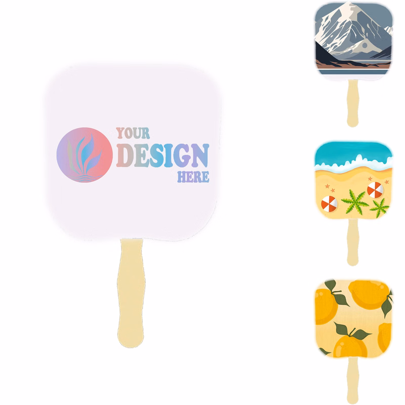 Paper Hand Fan with Wood Handle