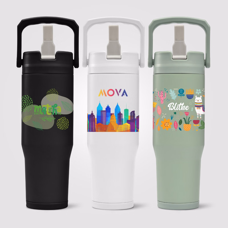 Polar Duo - 32 oz. Double-Wall Recycled Stainless Steel Tumbler with Storage Base