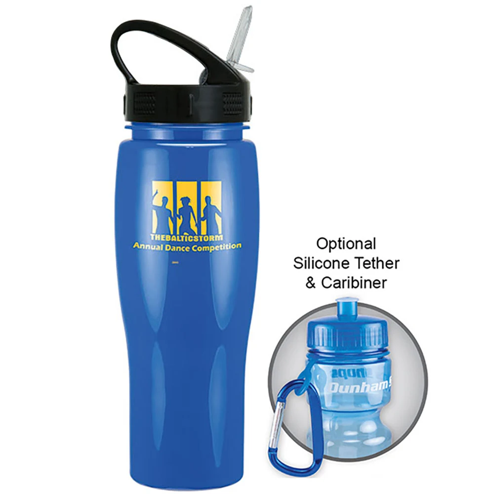 24 Oz. Contour Bottle w/Sport Sip Lid & Straw - Solid Colors 1