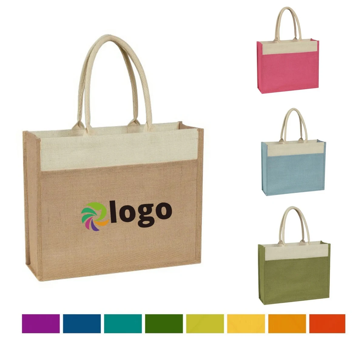 Reusable Jute Bag With Front Pocket 1