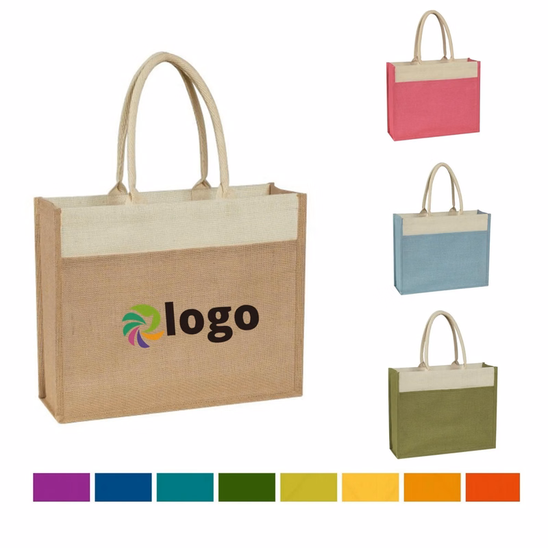 Reusable Jute Bag With Front Pocket