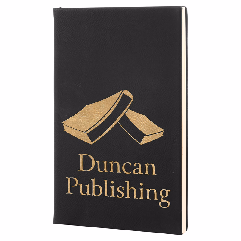 5 1/4" x 8 1/4" Black/Gold Leatherette Journal