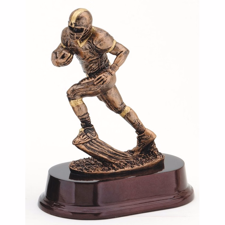 7" Tall Football Runner Figure Award Bronze
