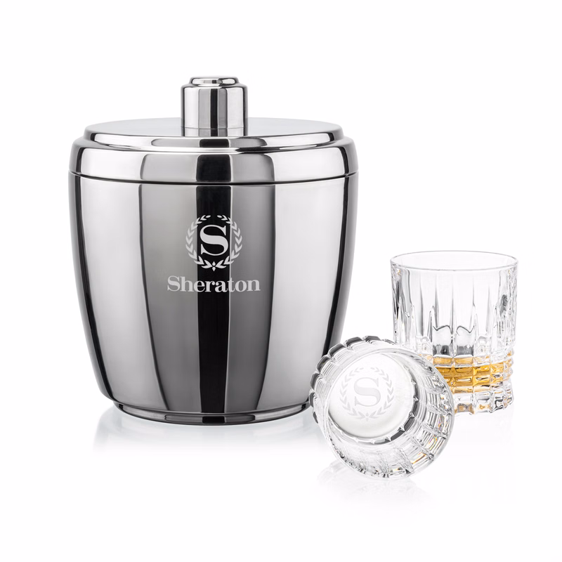 Pescara Ice Bucket & Princeton On-the-Rocks Set