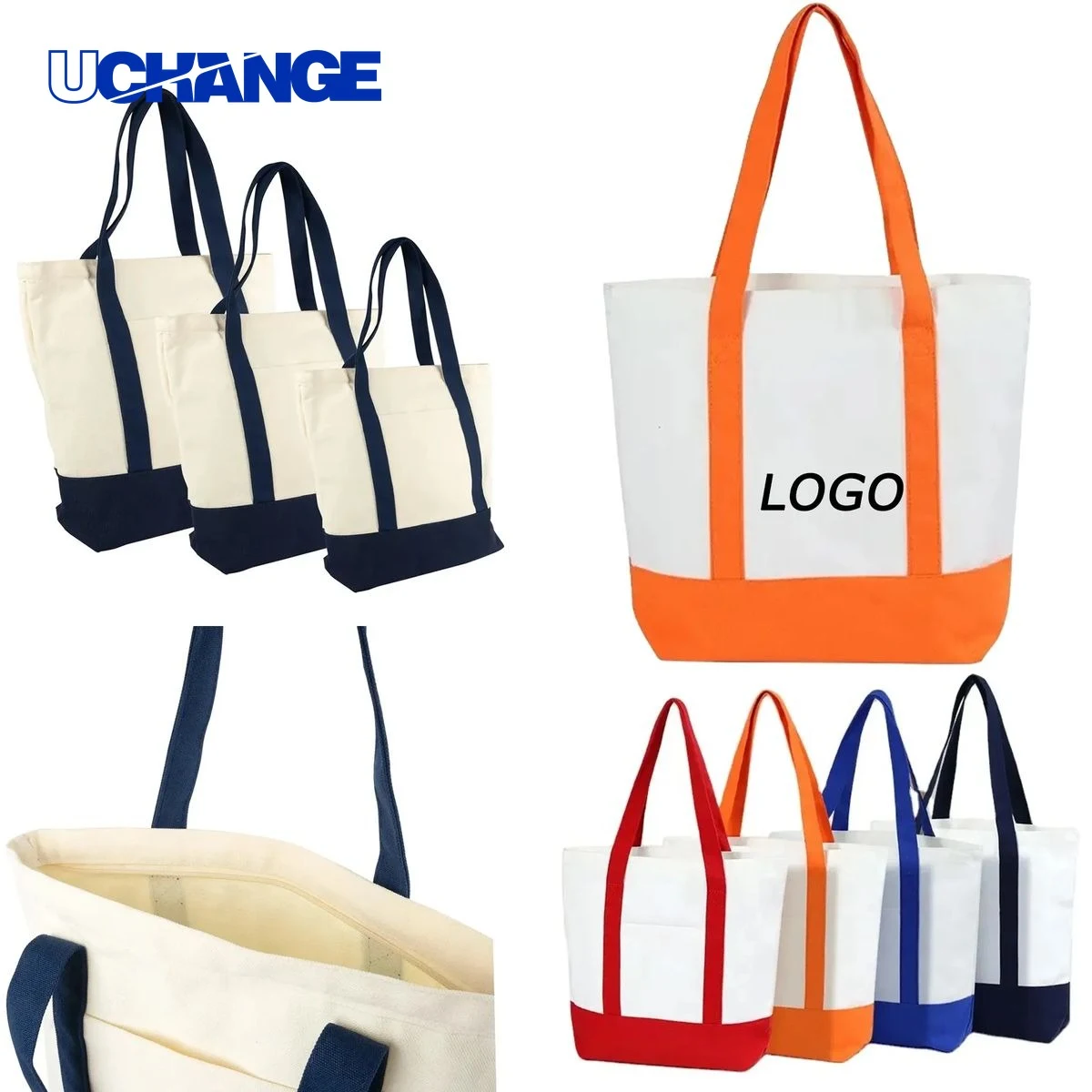 Cotton Handheld Advertising Bags Reusable Shopping Tote, custom tote bag with logo imprint 1