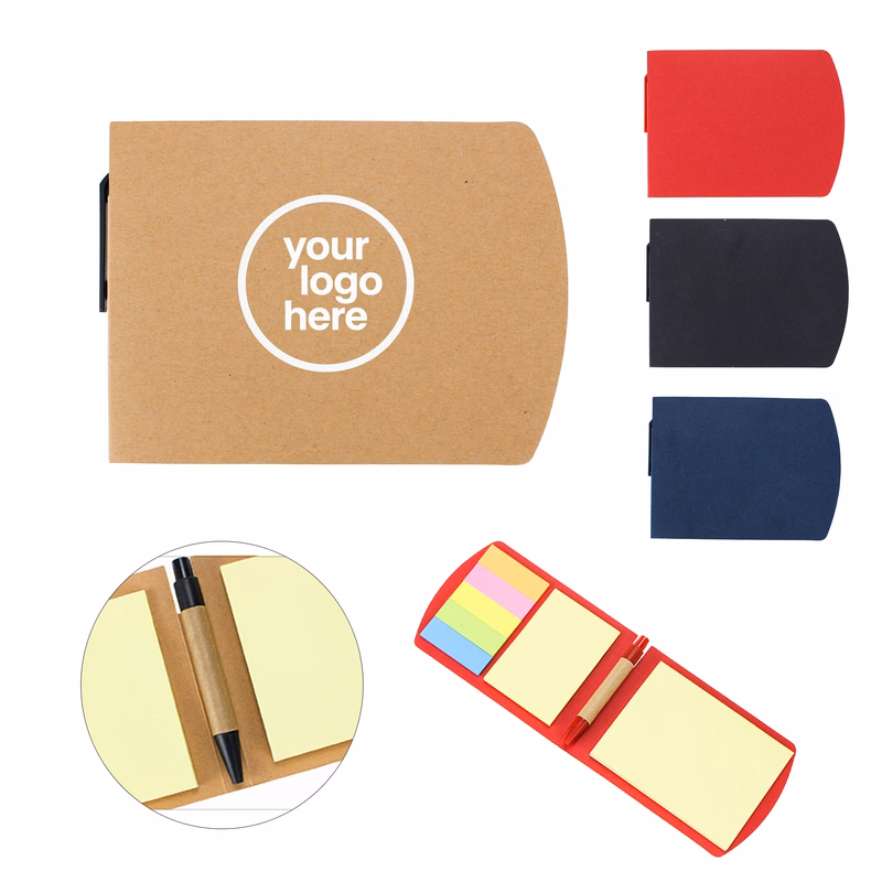 MOQ:50pcs Custom Kraft Memo Pads With Pen