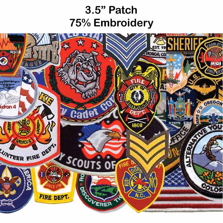3.5" Embroidered Patch - 75% Embroidery