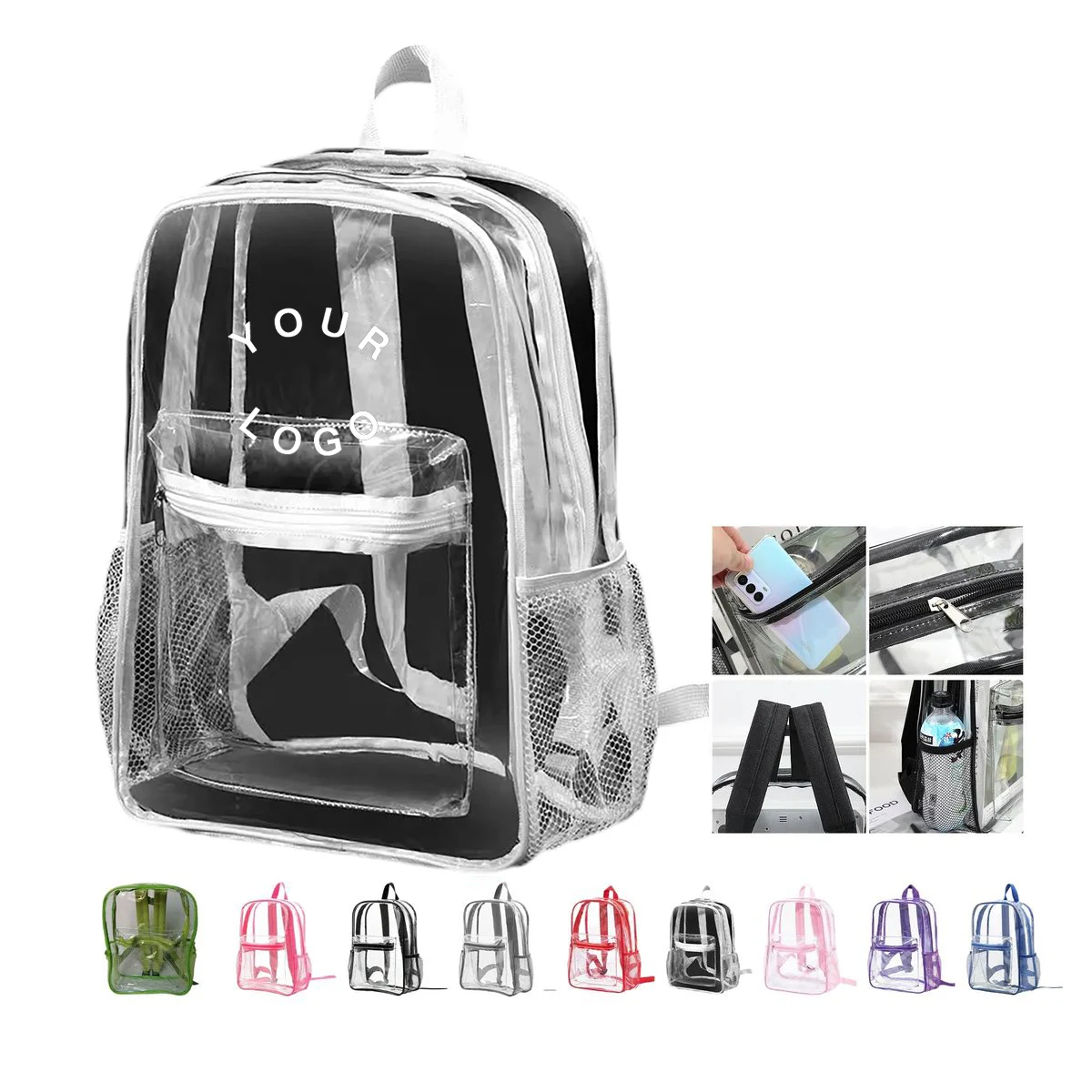Clear Backpack Waterproof PVC 15 Inch 1