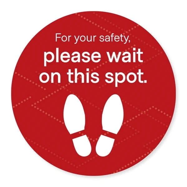 Please Wait Floor Decal, 18", Pack of 6, multiple colors 1