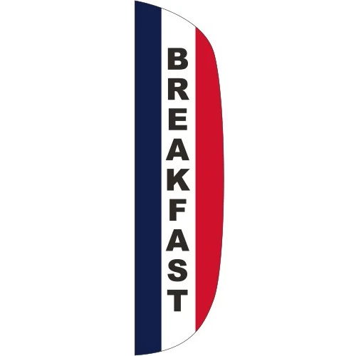 "BREAKFAST" 3' x 15' Message Flutter Flag 1