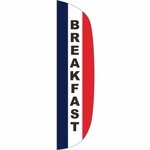 "BREAKFAST" 3' x 12' Message Flutter Flag