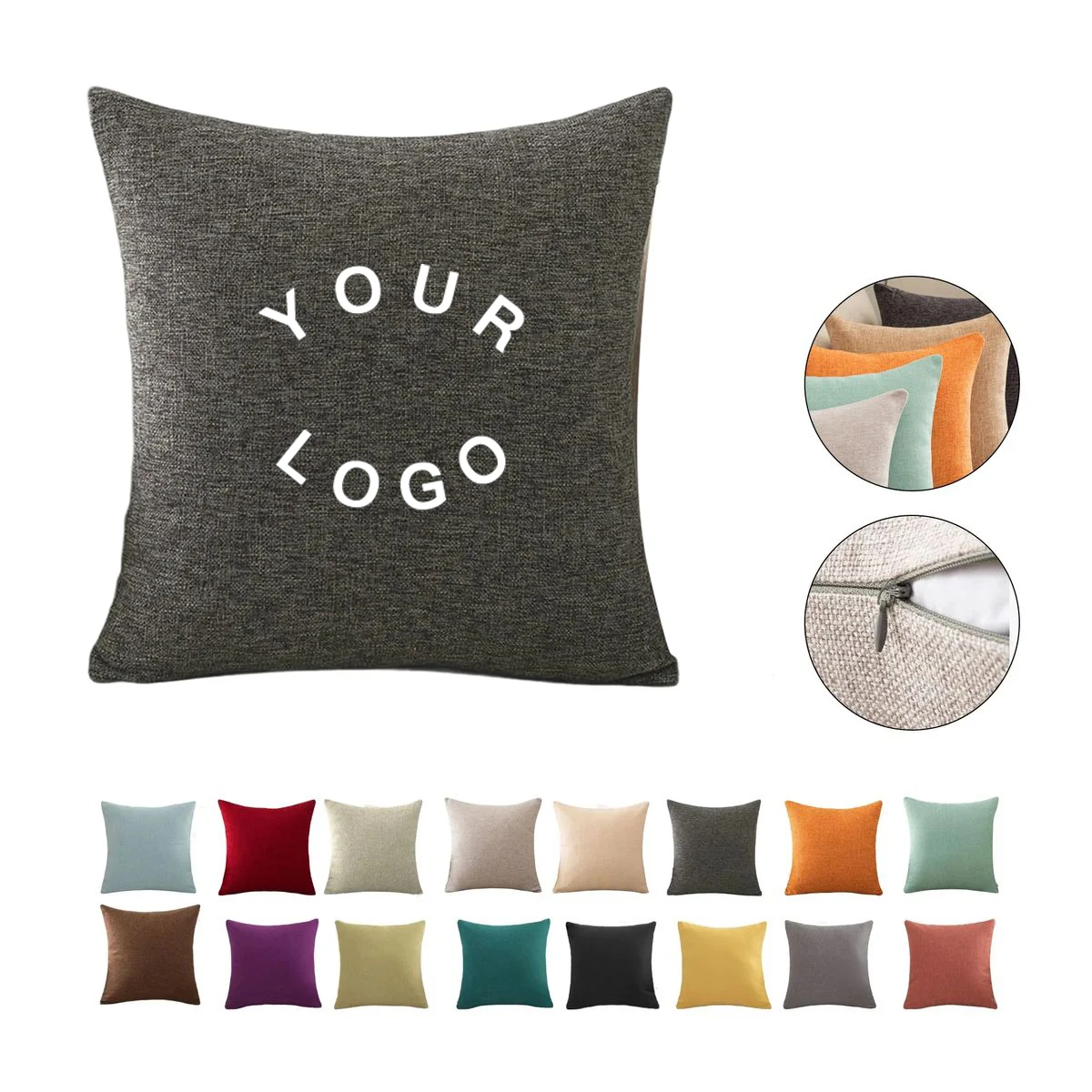Durable 18 Inch Burlap Pillowcase for Sofa or Bedroom 1