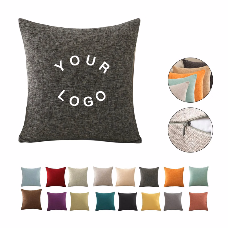 Durable 18 Inch Burlap Pillowcase for Sofa or Bedroom