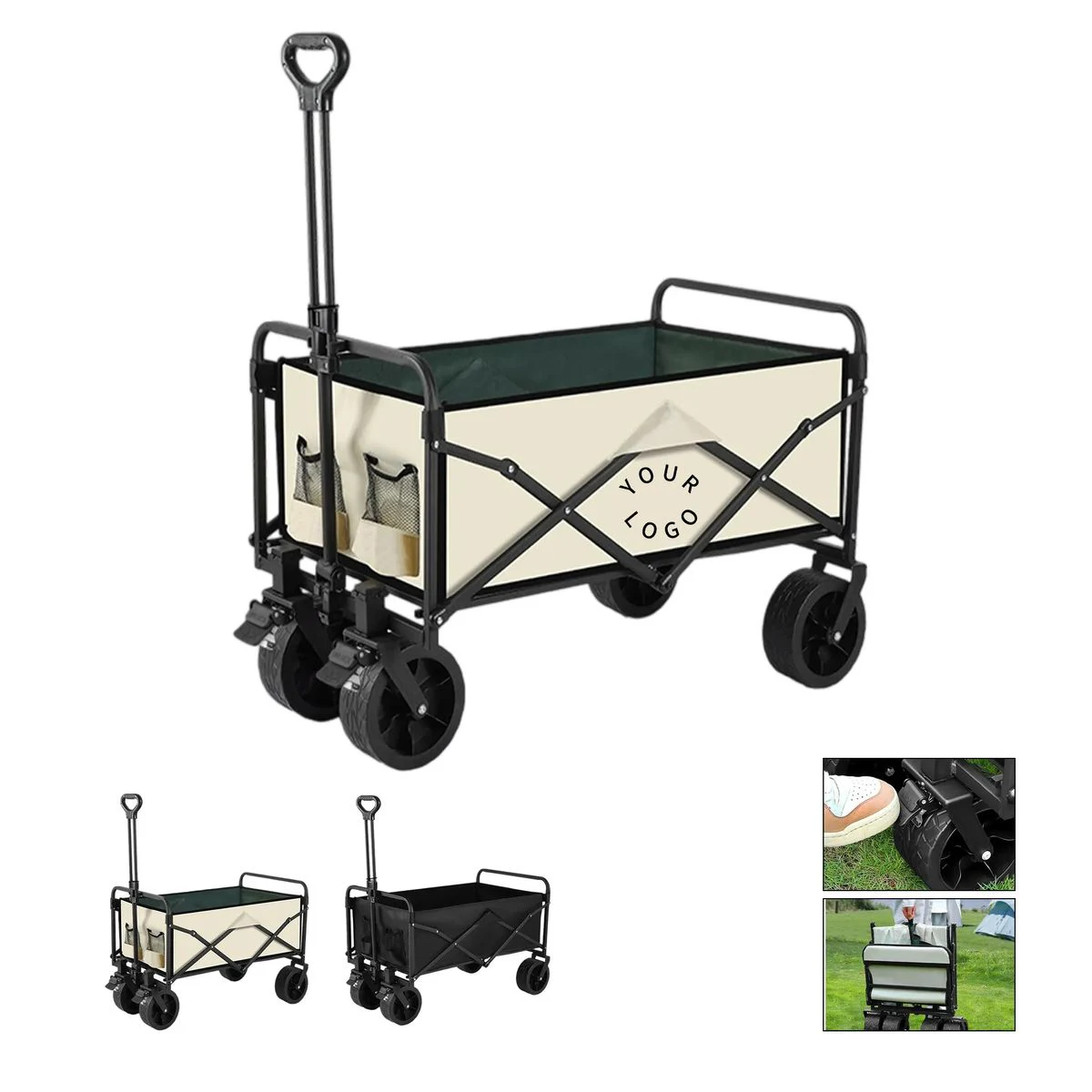 Foldable Camping Utility Trolley with All Terrain Wheels 1
