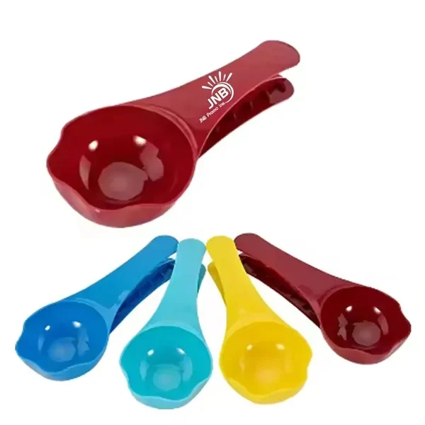 Plastic Measuring Spoon with Integrated Bag Clip 1