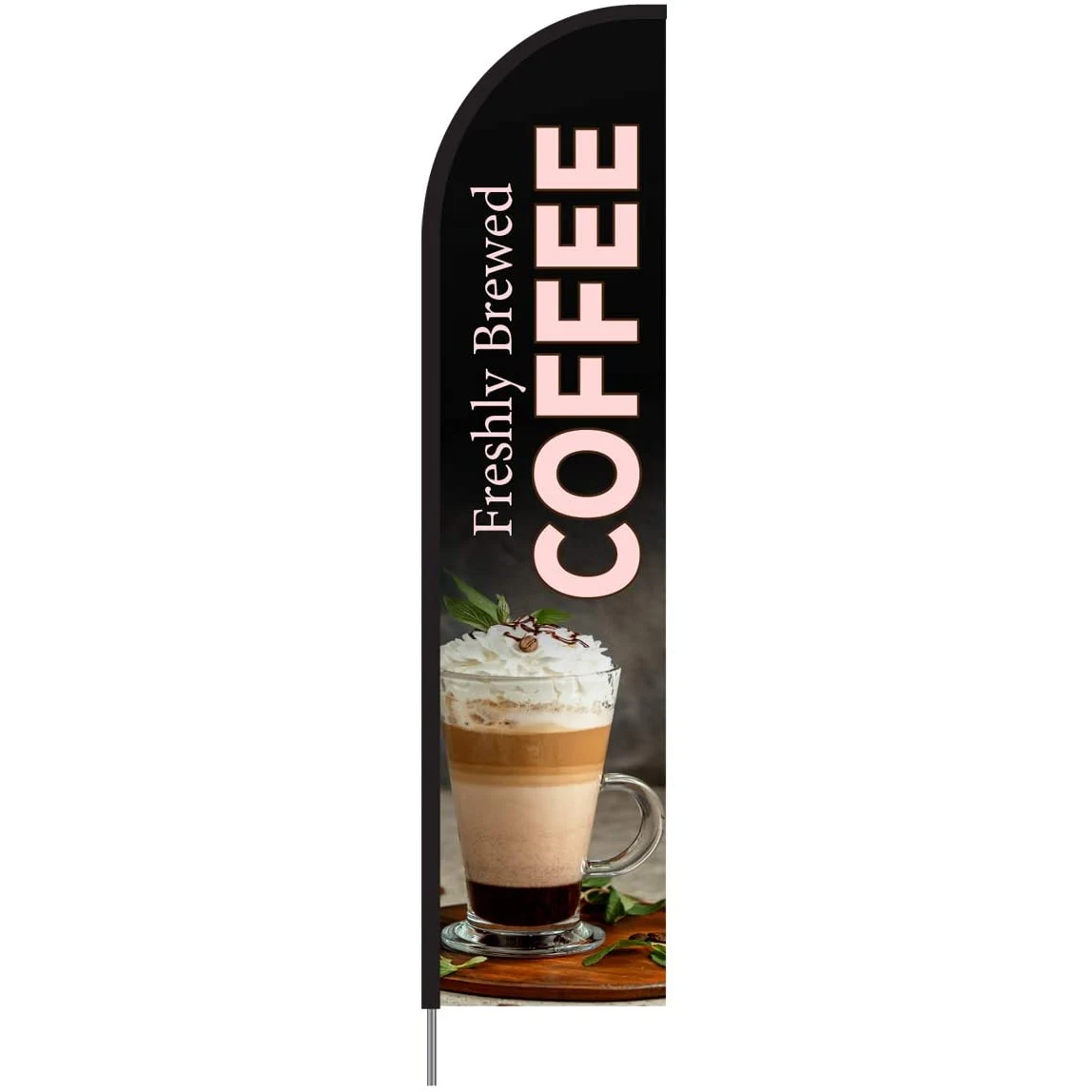 Freshly Brewed Coffee Flag Kit 15' Feet Feather Flag Sign Outdoor Banner 1