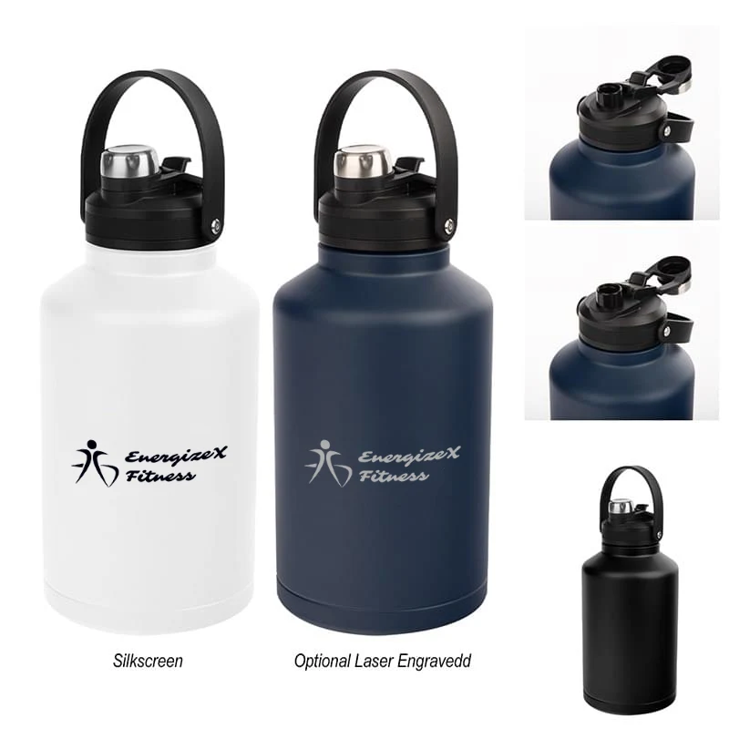 64 Oz. Stainless Steel Jug with Handle, custom water bottle with logo imprint 1