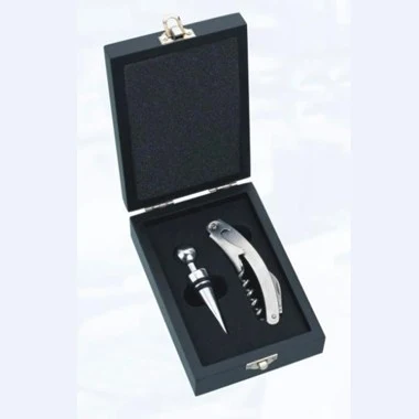 Silver Wine Bottle Opener and Stopper Set. 1