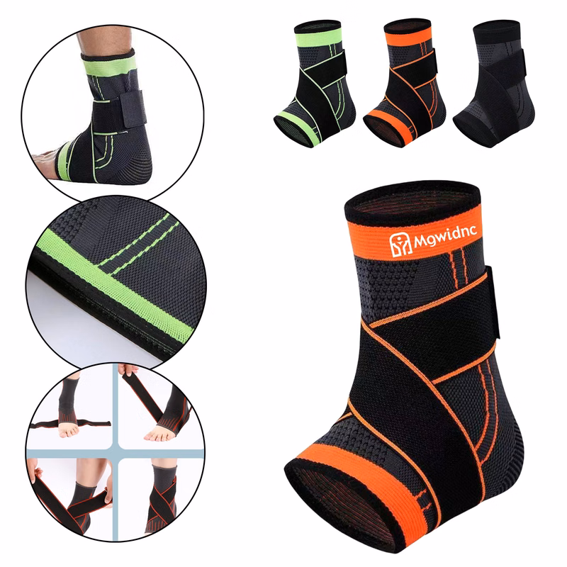 Single Sports Ankle Brace Support for Basketball Running Fitness, Adjustable Wrap to Prevent Sprains