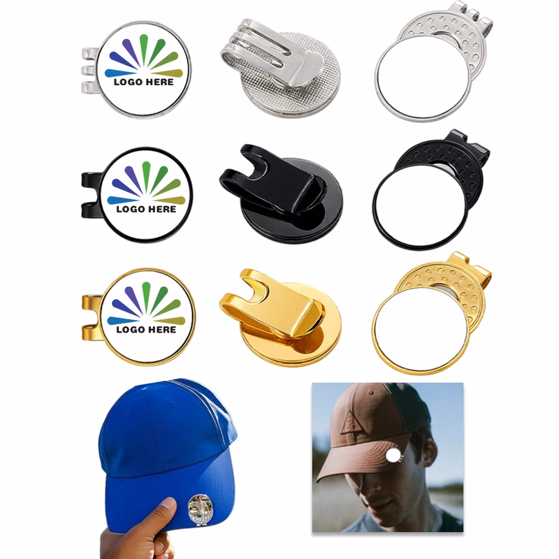 Metal Golf Hat Clip with Blank Ball Marker