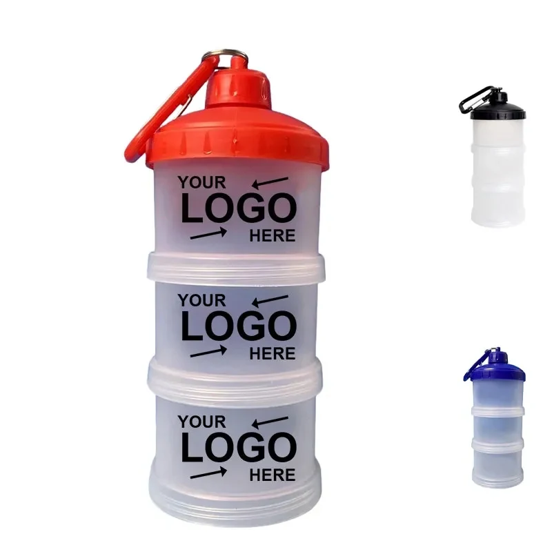 3 Layer Protein Powder Storage Containers W/ Carabiner 1