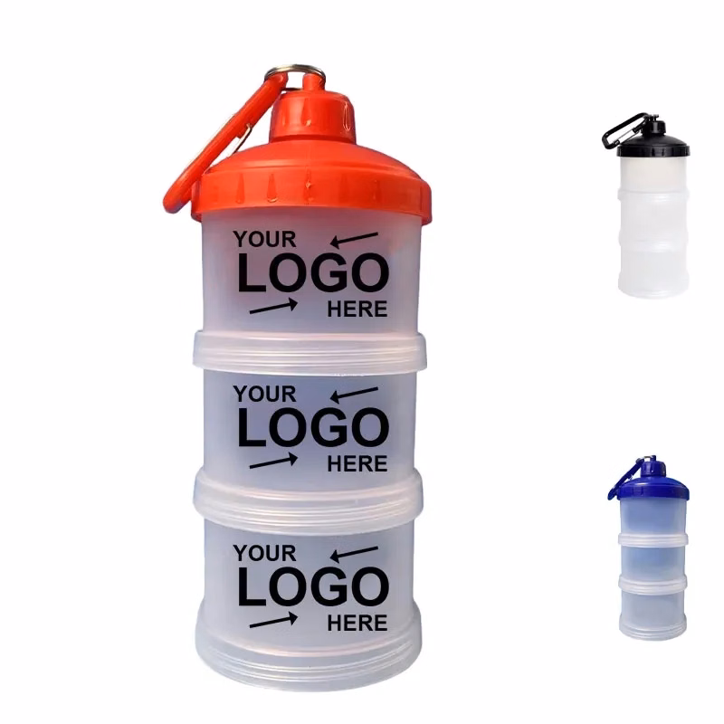 3 Layer Protein Powder Storage Containers W/ Carabiner