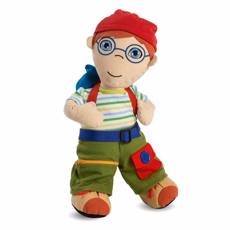 Washable Fastening Dolls - Boy in Black Hat