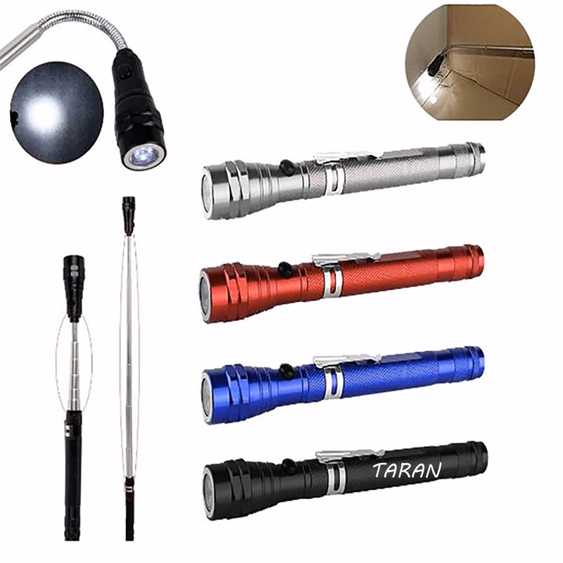 Portable LED Telescopic Extensible Flashlights With Magnetic Head & Tail
