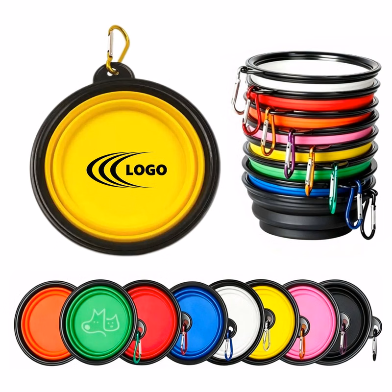 12 oz Collapsible Pet Bowl with Carabiner MOQ 20