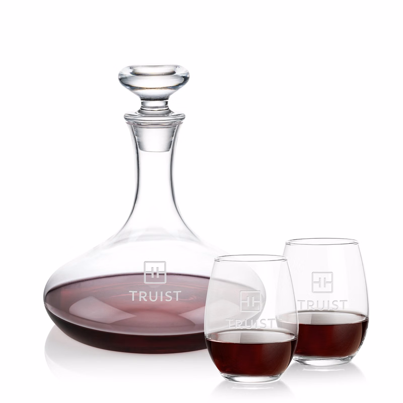 Elliston Decanter & Stanford Stemless Wine Set