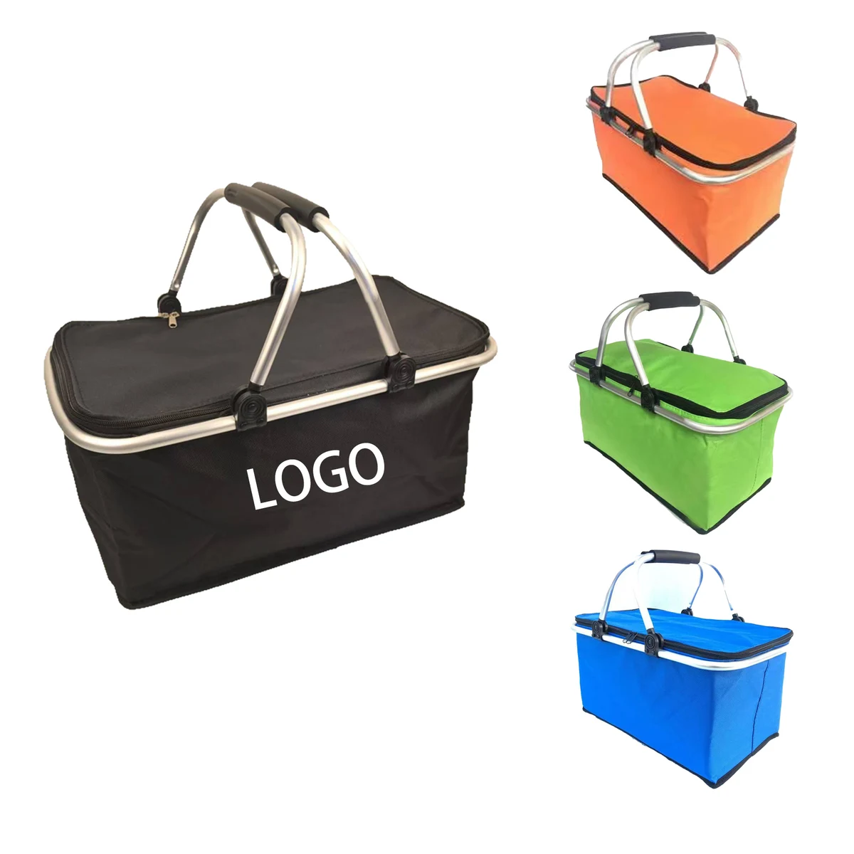 Heavy-Duty Aluminum Picnic Basket Compact Takeout Design 1